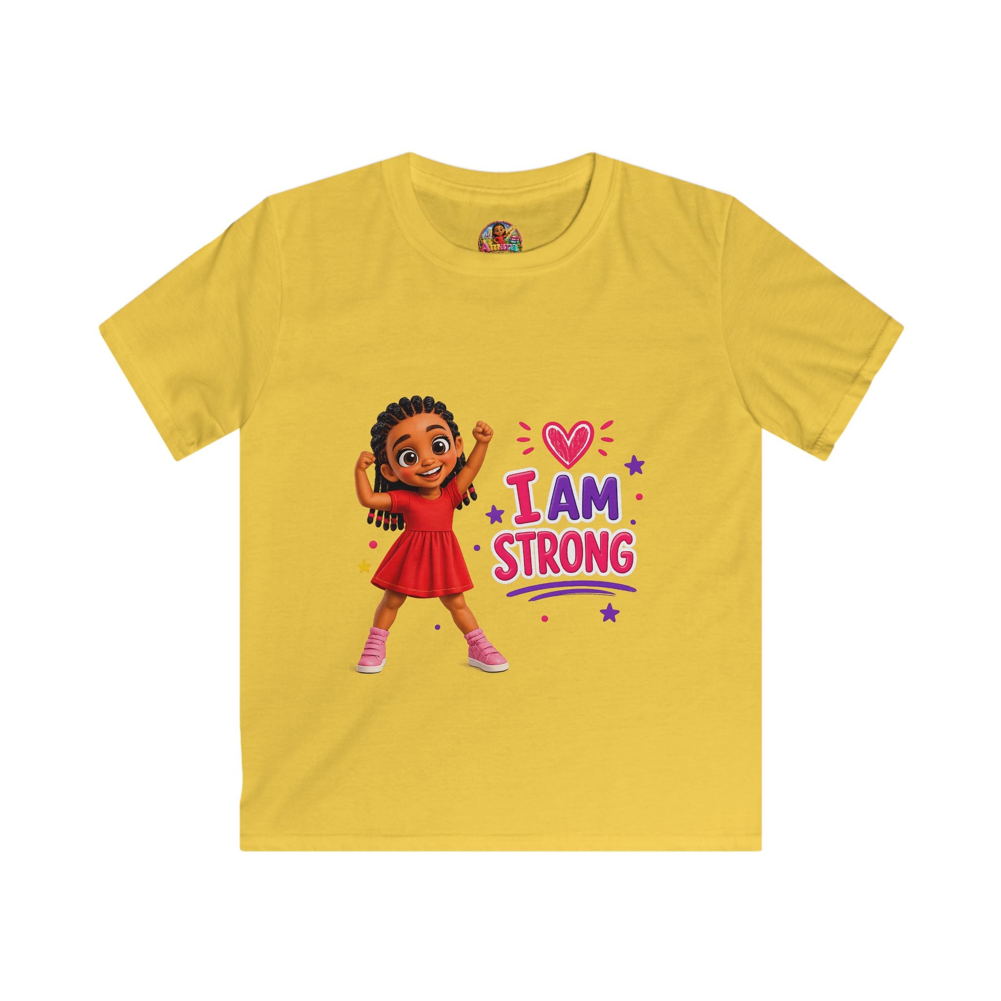 I Am Strong girl illustration Kids Tee | Empowerment, Positive Affirmation