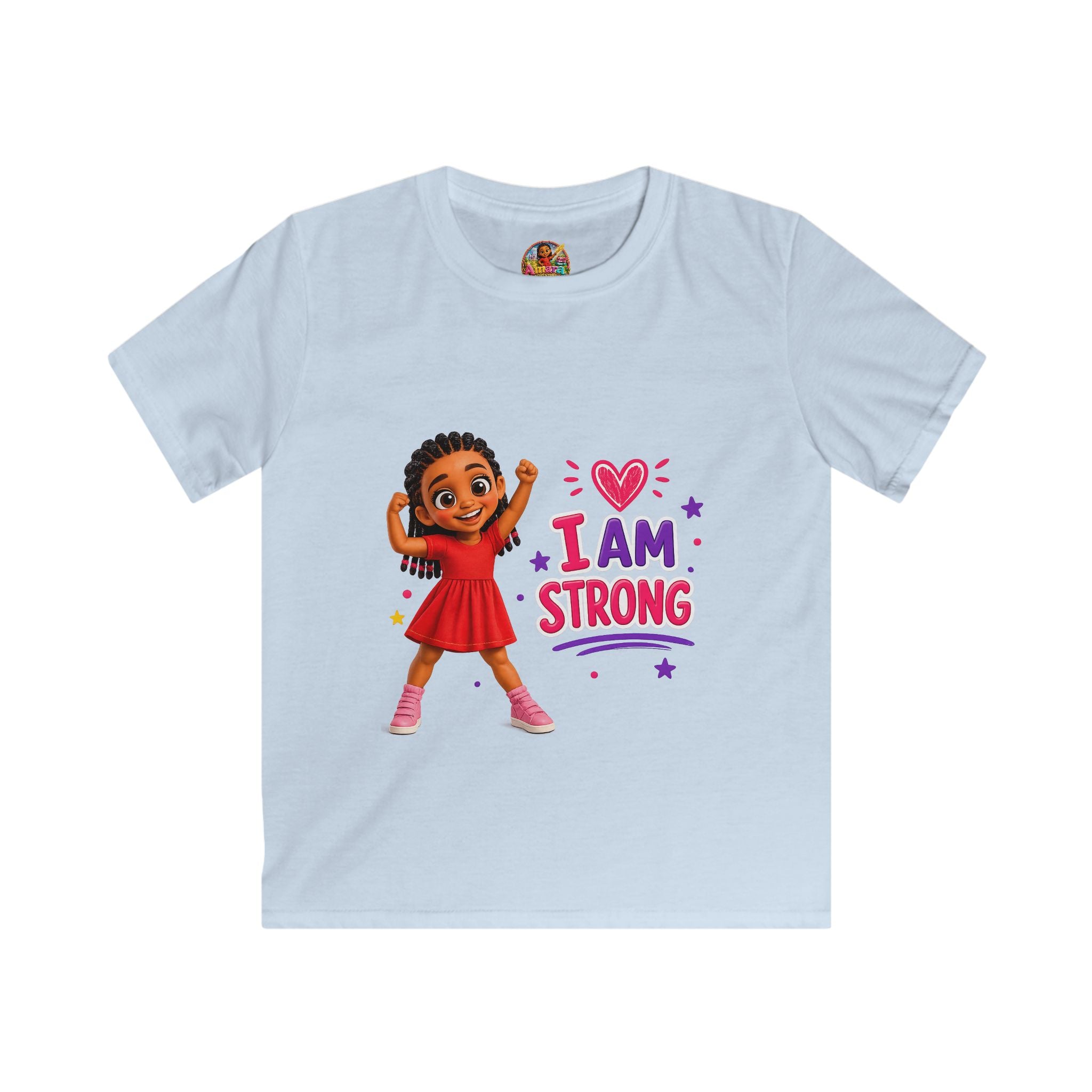 I Am Strong girl illustration Kids Tee | Empowerment, Positive Affirmation