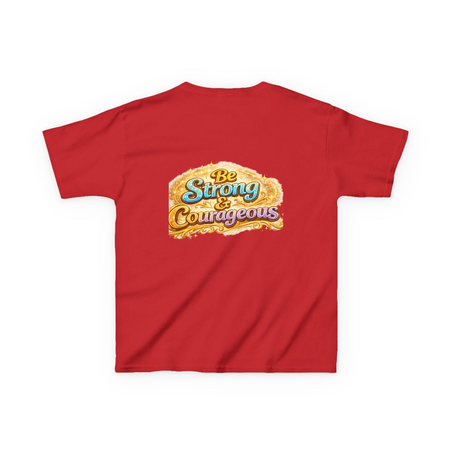 Kids Tee — "God Is With Me" Inspirational Christian Shirt (Be Strong & Courageous)