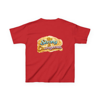 Kids Tee — "God Is With Me" Inspirational Christian Shirt (Be Strong & Courageous)
