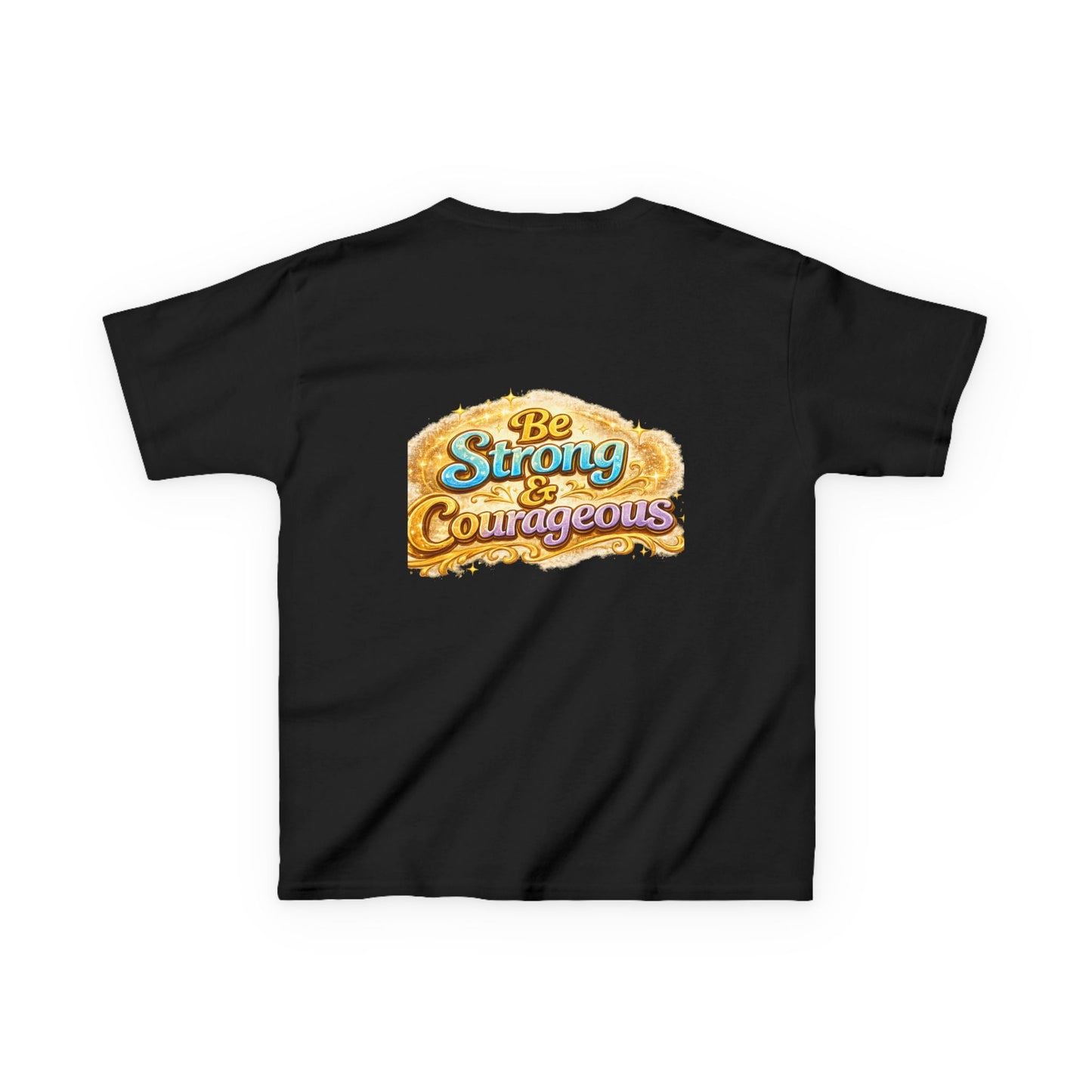 Kids Tee — "God Is With Me" Inspirational Christian Shirt (Be Strong & Courageous)