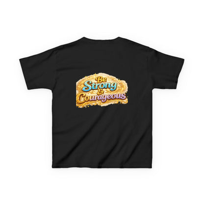 Kids Tee — "God Is With Me" Inspirational Christian Shirt (Be Strong & Courageous)