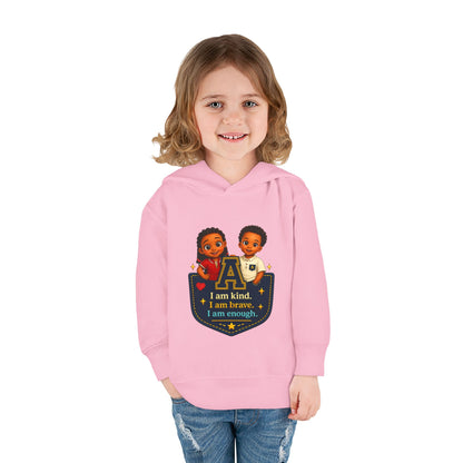 Toddler Hoodie — "I Am Kind, I Am Brave, I Am Enough" Pocket Design