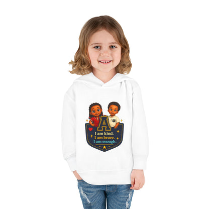 Toddler Hoodie — "I Am Kind, I Am Brave, I Am Enough" Pocket Design