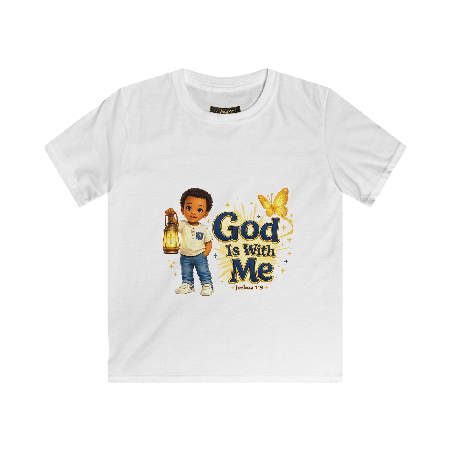 Kids 'God Is With Me' Tee — Be Strong & Courageous Christian Children's Shirt (Joshua 1:9)