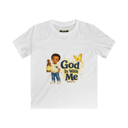 Kids 'God Is With Me' Tee — Be Strong & Courageous Christian Children's Shirt (Joshua 1:9)