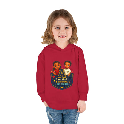 Toddler Hoodie — "I Am Kind, I Am Brave, I Am Enough" Pocket Design