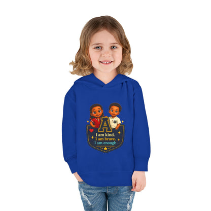 Toddler Hoodie — "I Am Kind, I Am Brave, I Am Enough" Pocket Design