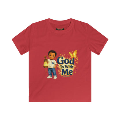 Kids 'God Is With Me' Tee — Be Strong & Courageous Christian Children's Shirt (Joshua 1:9)