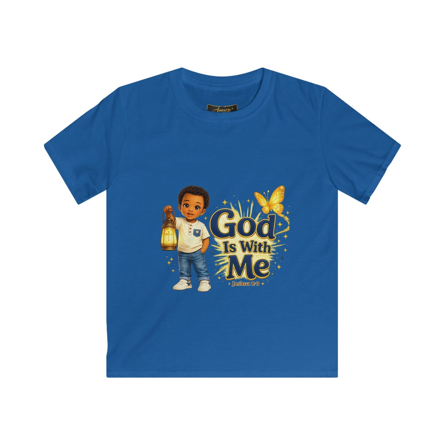 Kids 'God Is With Me' Tee — Be Strong & Courageous Christian Children's Shirt (Joshua 1:9)