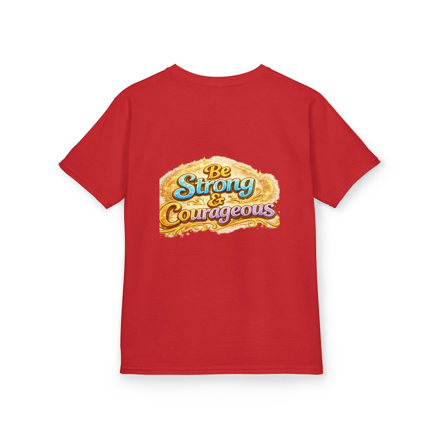 Kids Tee — "God Is With Me" Inspirational Christian Shirt (Be Strong & Courageous)