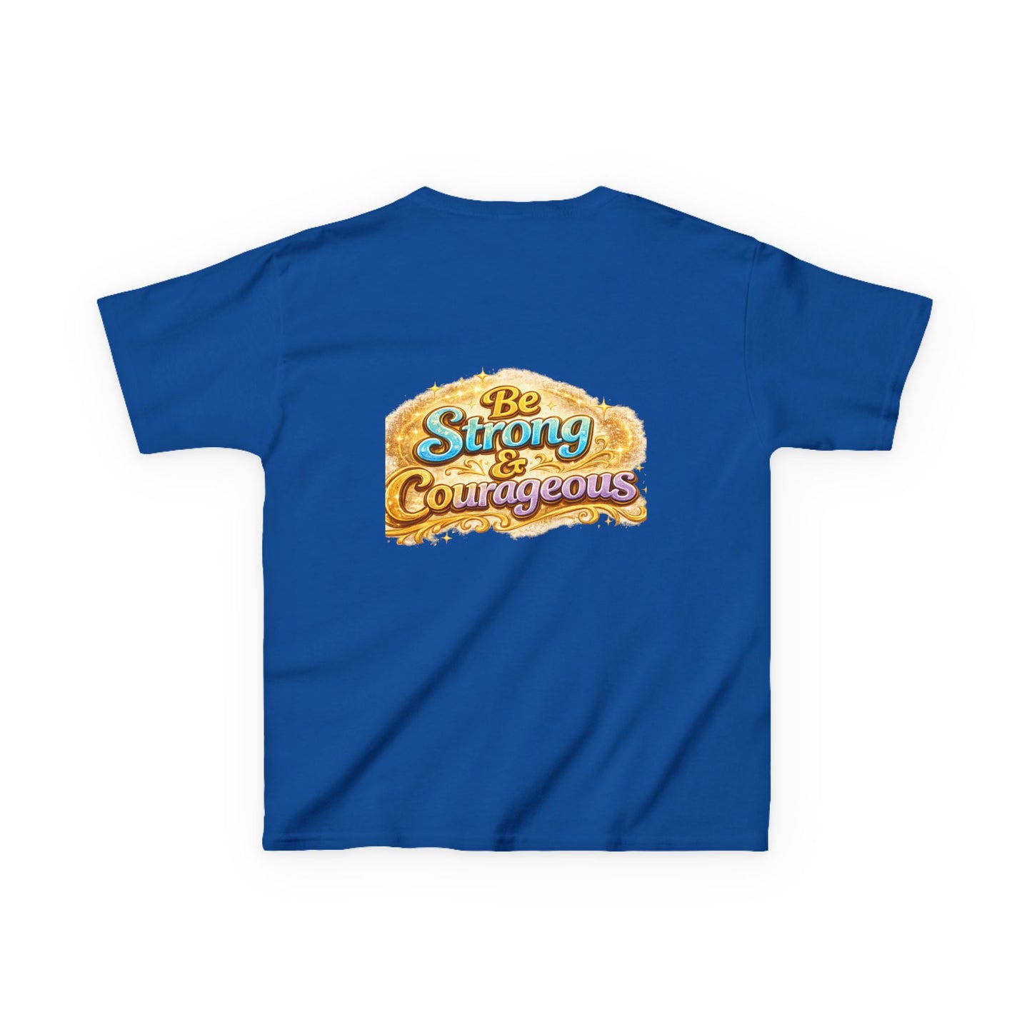 Kids Tee — "God Is With Me" Inspirational Christian Shirt (Be Strong & Courageous)