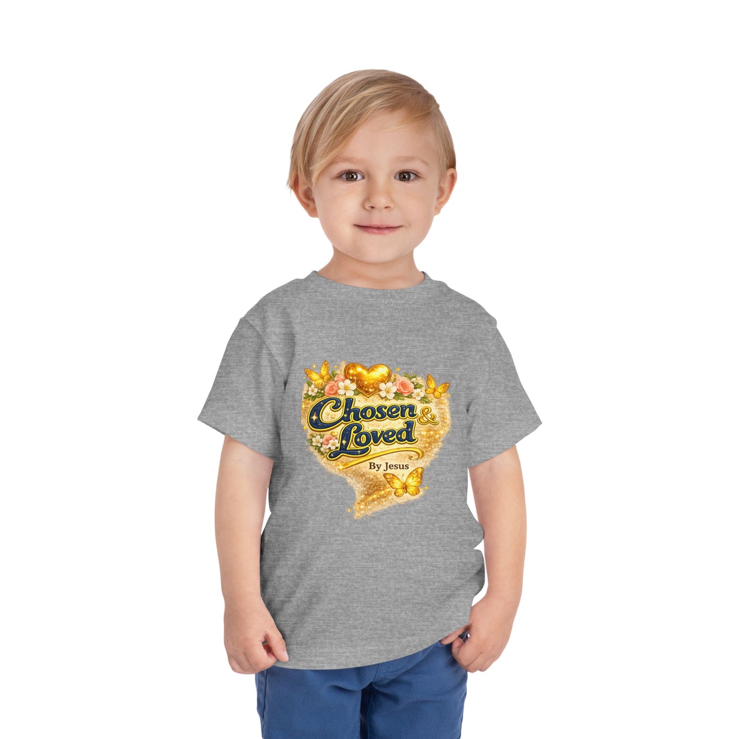 Toddler Tee — "Chosen & Loved" / "Wonderfully Made" Inspirational Christian Shirt