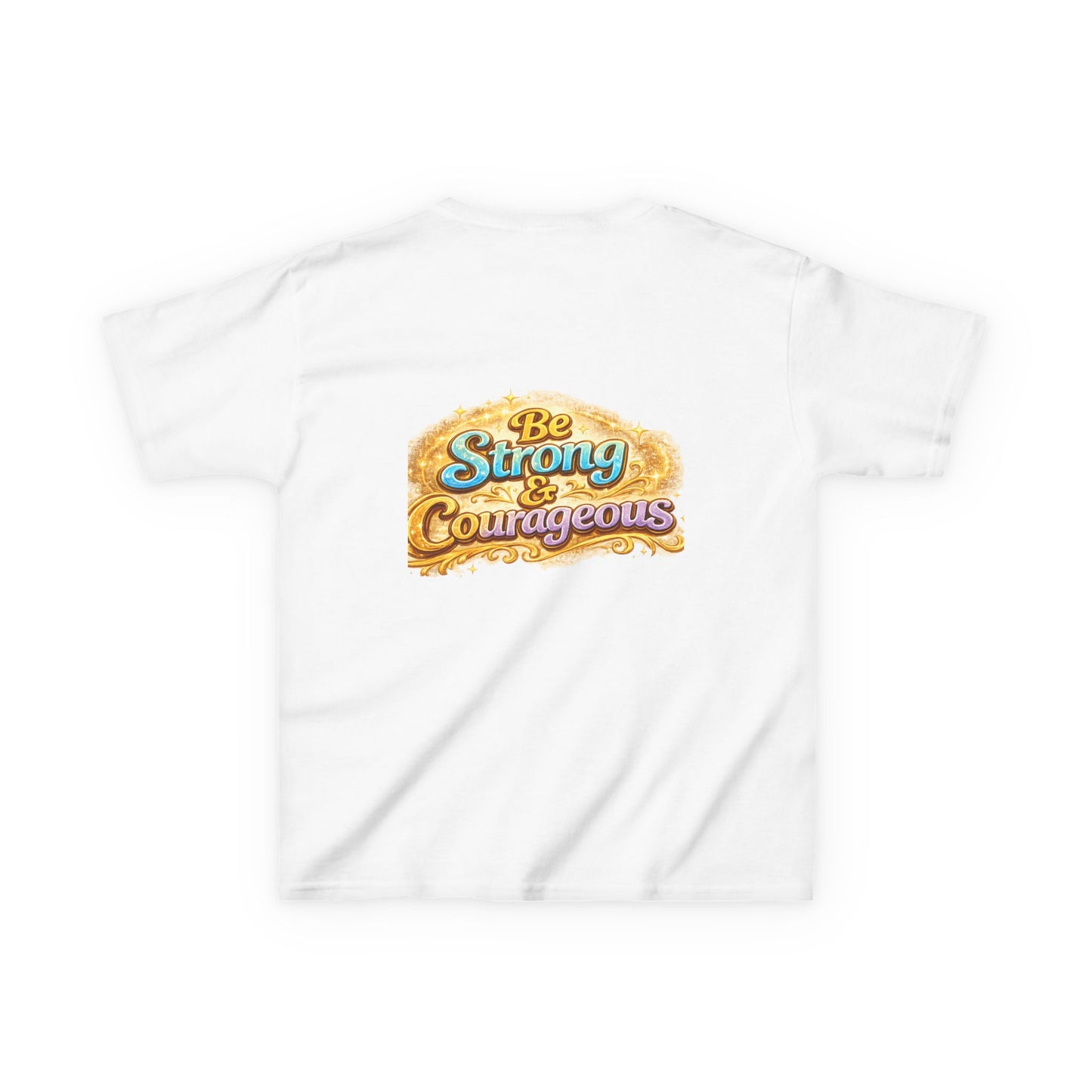 Kids Tee — "God Is With Me" Inspirational Christian Shirt (Be Strong & Courageous)