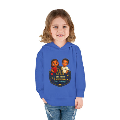 Toddler Hoodie — "I Am Kind, I Am Brave, I Am Enough" Pocket Design